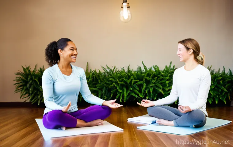 요가강사로서 네트워킹 하기 - **Image Prompt 2: Outdoor Yoga Workshop for Professional Development and Synergy**
    A group of si...